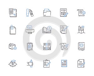 Email marketing outline icons collection. Email, Marketing, Campaigns, Messages, Automation, Lists, Opt-in vector and