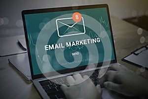 Email marketing strategy business concept.