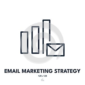 Email Marketing Strategy Icon. Newsletter, Message, Letter. Editable Stroke. Vector Icon