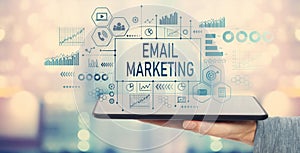 Email marketing with tablet computer