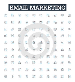 Email marketing vector line icons set. Email, Marketing, Newsletter, Campaign, Blasts, Opt-in, Autoresponder