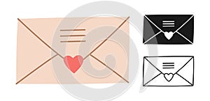 Email message envelope icon outline set mailbox sign new message icon letter mailing notification