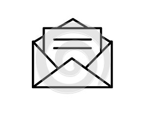 Email message icon line open mail symbol vector image