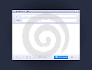Email message interface with send form