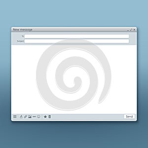 Email message interface with send form vector template
