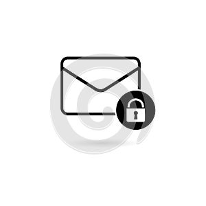 Email message lock password icon isolated