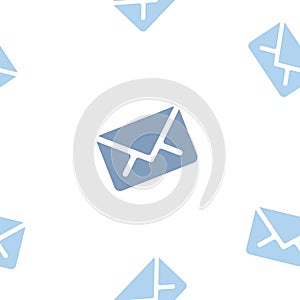 Email message seamless blue pattern on white background mail letter correspondence