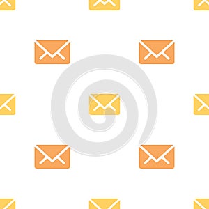 Email message seamless orange on white pattern background mail message correspondence