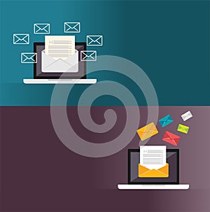 Email Messages. Email marketing. illustration for web banner , web element, or infographics element