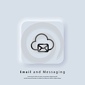 Email and messaging icon. Envelope with cloud. Email Icon. Newsletter logo. Email marketing campaign. Vector EPS 10. UI icon.