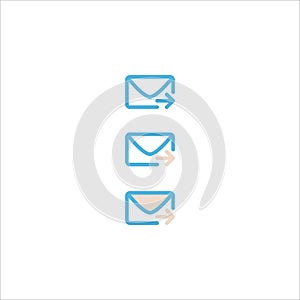 Email messaging icon flat vector logo design trendy