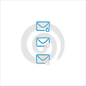 Email messaging icon flat vector logo design trendy