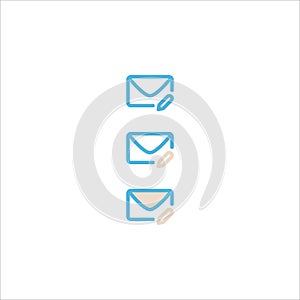 Email messaging icon flat vector logo design trendy