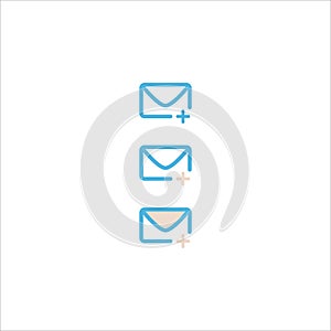 Email messaging icon flat vector logo design trendy