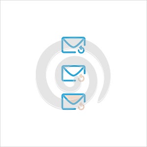 Email messaging icon flat vector logo design trendy