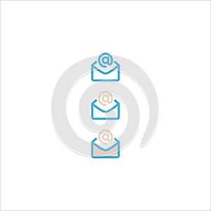 Email messaging icon flat vector logo design trendy