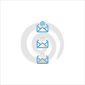 Email messaging icon flat vector logo design trendy