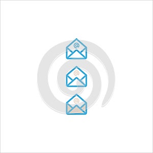 Email messaging icon flat vector logo design trendy