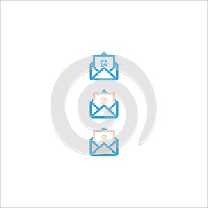 Email messaging icon flat vector logo design trendy