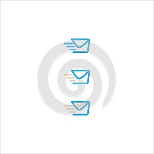 Email messaging icon flat vector logo design trendy