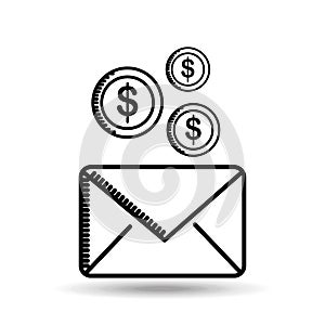 Email money sending destination icon