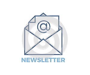 Email Newsletter icon with envelope. Vector design