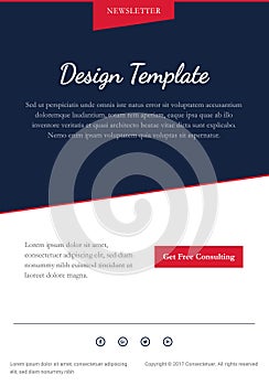 Email Newsletter Vector Design Template