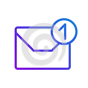 Email notification pixel perfect gradient linear vector icon