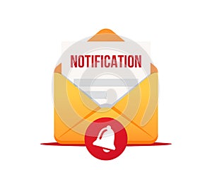 Email notification, vector icon. Notification of a new email. New email message