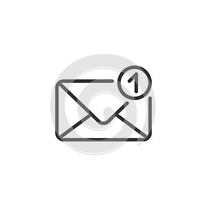 Email , one missed message outline icon