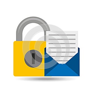 Email open newsletter padlock icon