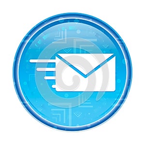 Email option icon floral blue round button