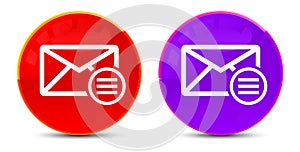 Email option icon glossy round buttons illustration