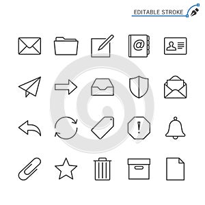 Email outline icon set