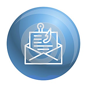 Email phishing icon, outline style