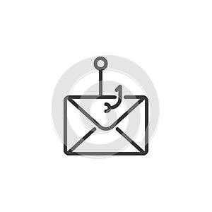 Email phishing line icon