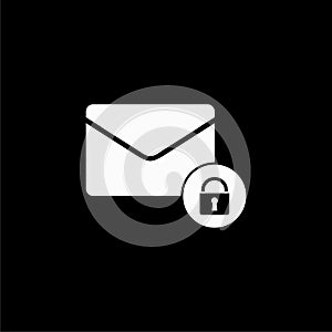 Email protection icon isolated on black background