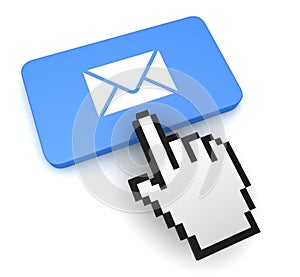 email push button concept 3d illustration