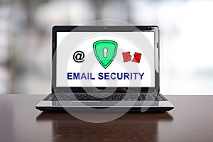 Email security concept on a laptop