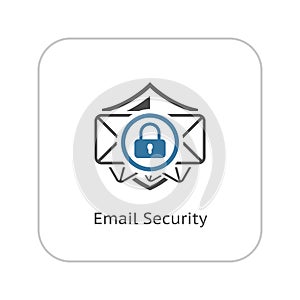 Email Security Icon. Flat Design