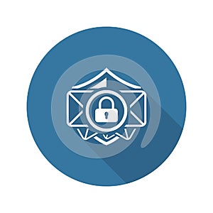 Email Security Icon. Flat Design