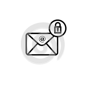Email security key icon vector set collection for web
