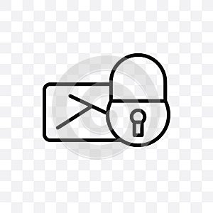Email security vector linear icon isolated on transparent background, Email security transparency concept can be used for web and