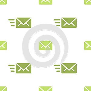 Email sending message seamless green on white pattern background mail documentation message correspondence