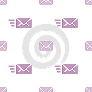 Email sending message seamless purple on white pattern background mail message correspondence