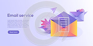 Email service isometric vector illustration. Electronic mail mes