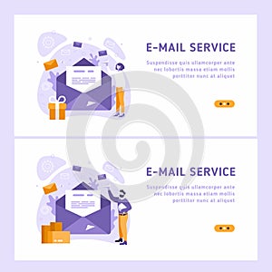 Email service isometric vector illustration. Electronic mail message concept as part of business marketing.