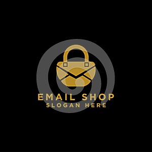 Email shopping icon with a modern concept