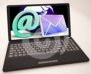Email Sign On Laptop Shows Online Mailing