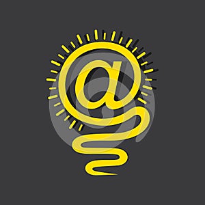 Email sign male a light-bulb